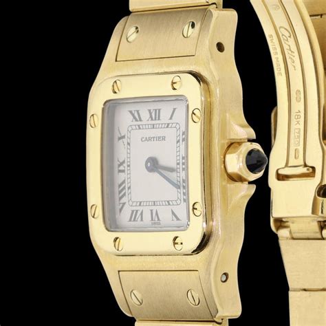 cartier gold ladies watch|solid gold cartier watch.